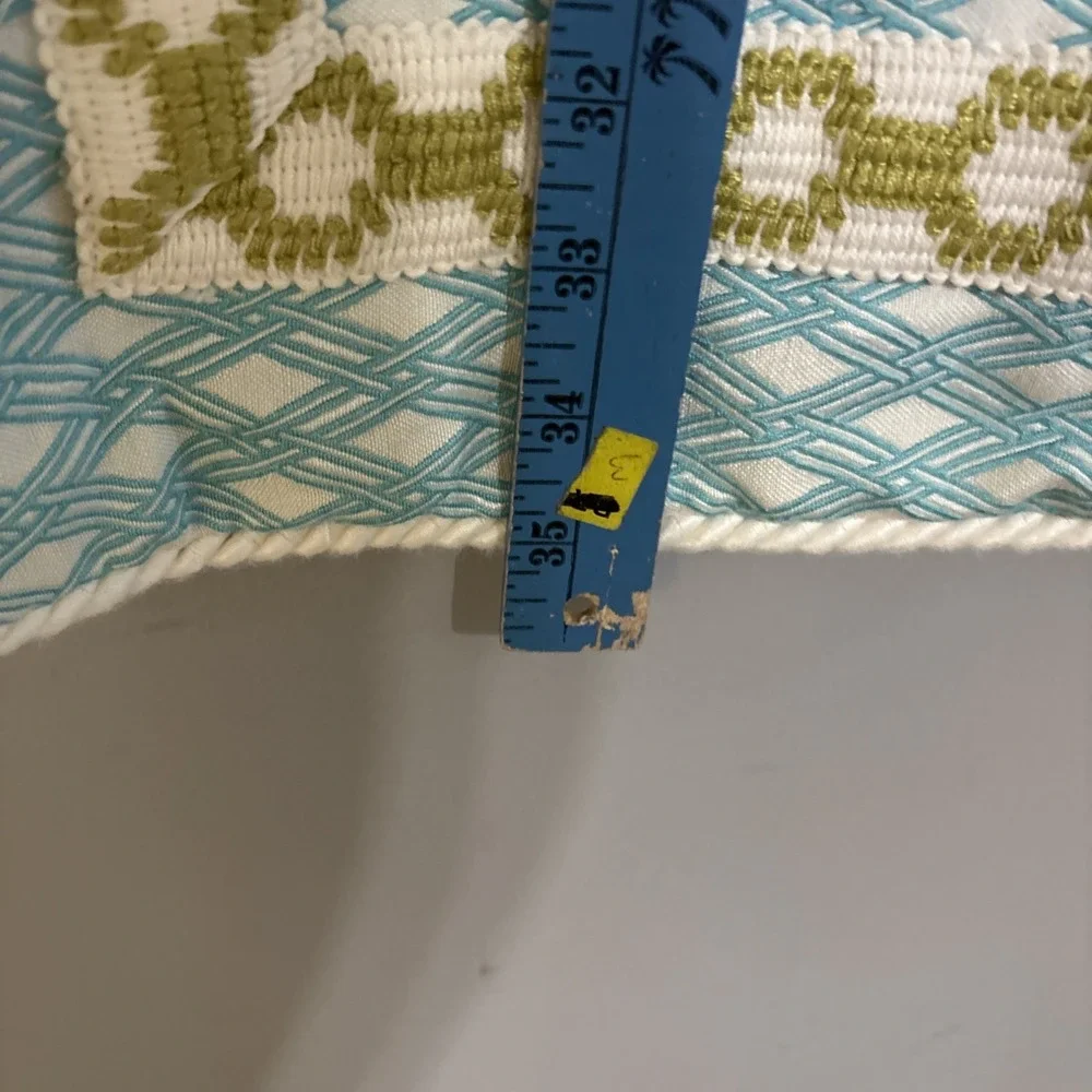 Eastern Accents King Shams Aqua Blue Diamond Mitered Bordered 21x35 Pillow Cases
